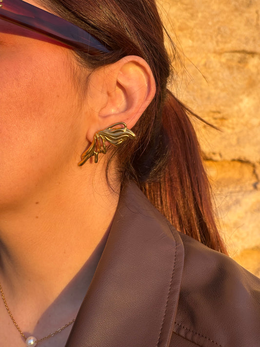 Pendientes Mariposa Acero Baño Oro