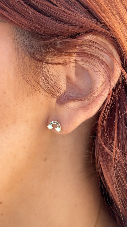Piercing arcoirs de plata de ley bañado en oro 18k