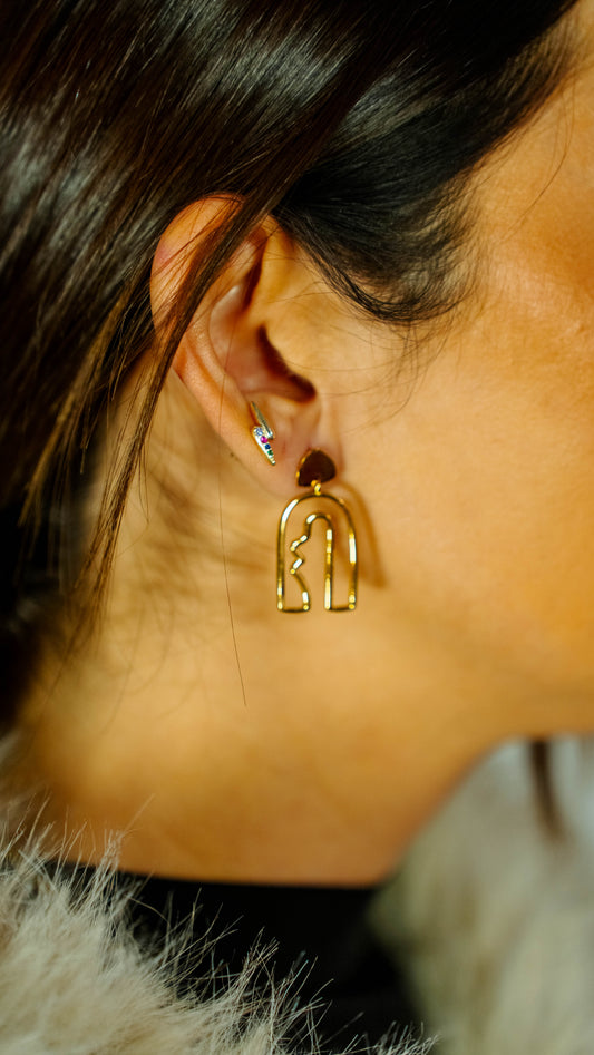 Pendientes Aura Plata Baño Oro