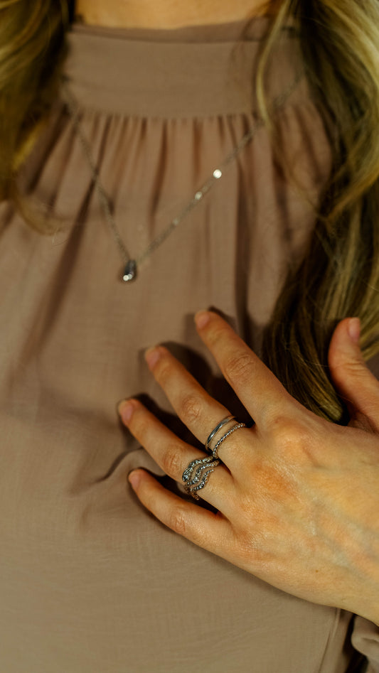 Anillo Doble Aro Plata