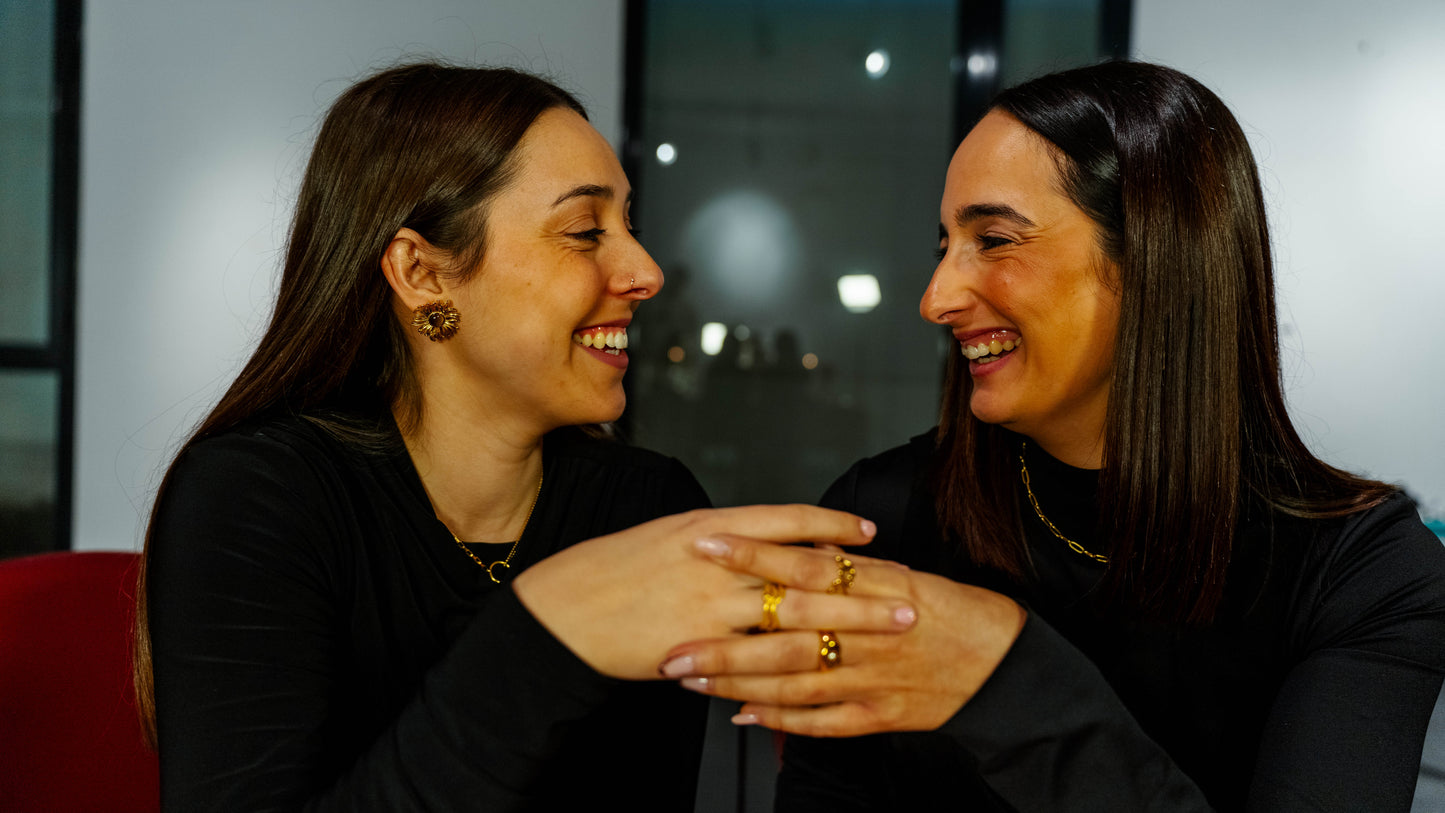 Collar Dual Acero Baño Oro