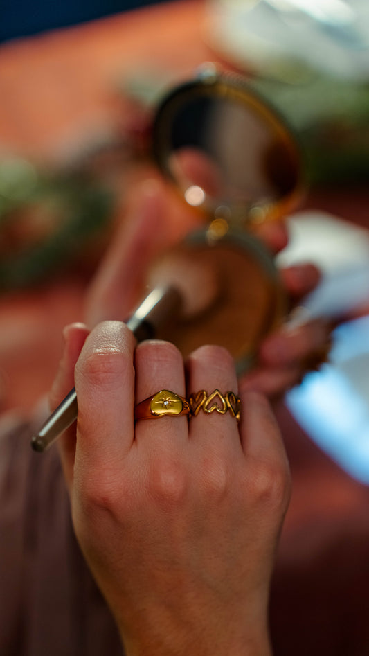 Anillo Amor Infinito Acero Baño Oro