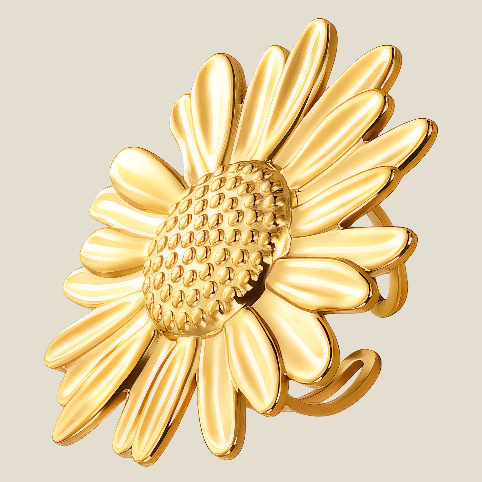 El anillo Margarita es un amuleto para días brillantes, celebra la frescura, la alegría y ese toque naif que nunca pasa de moda. 