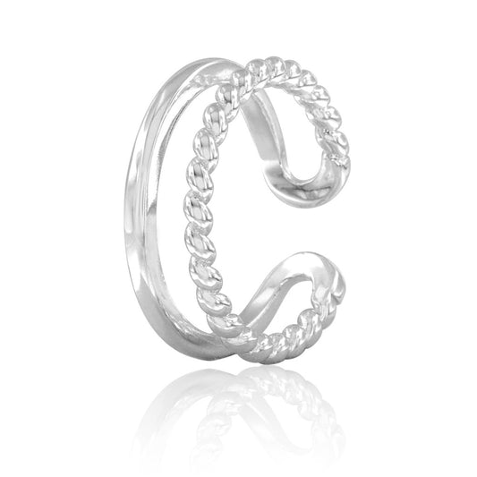 Anillo doble aro, anillo talla universal, anillo abierto