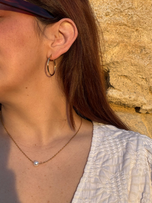 Pendientes Aro Zoe Acero Baño Oro