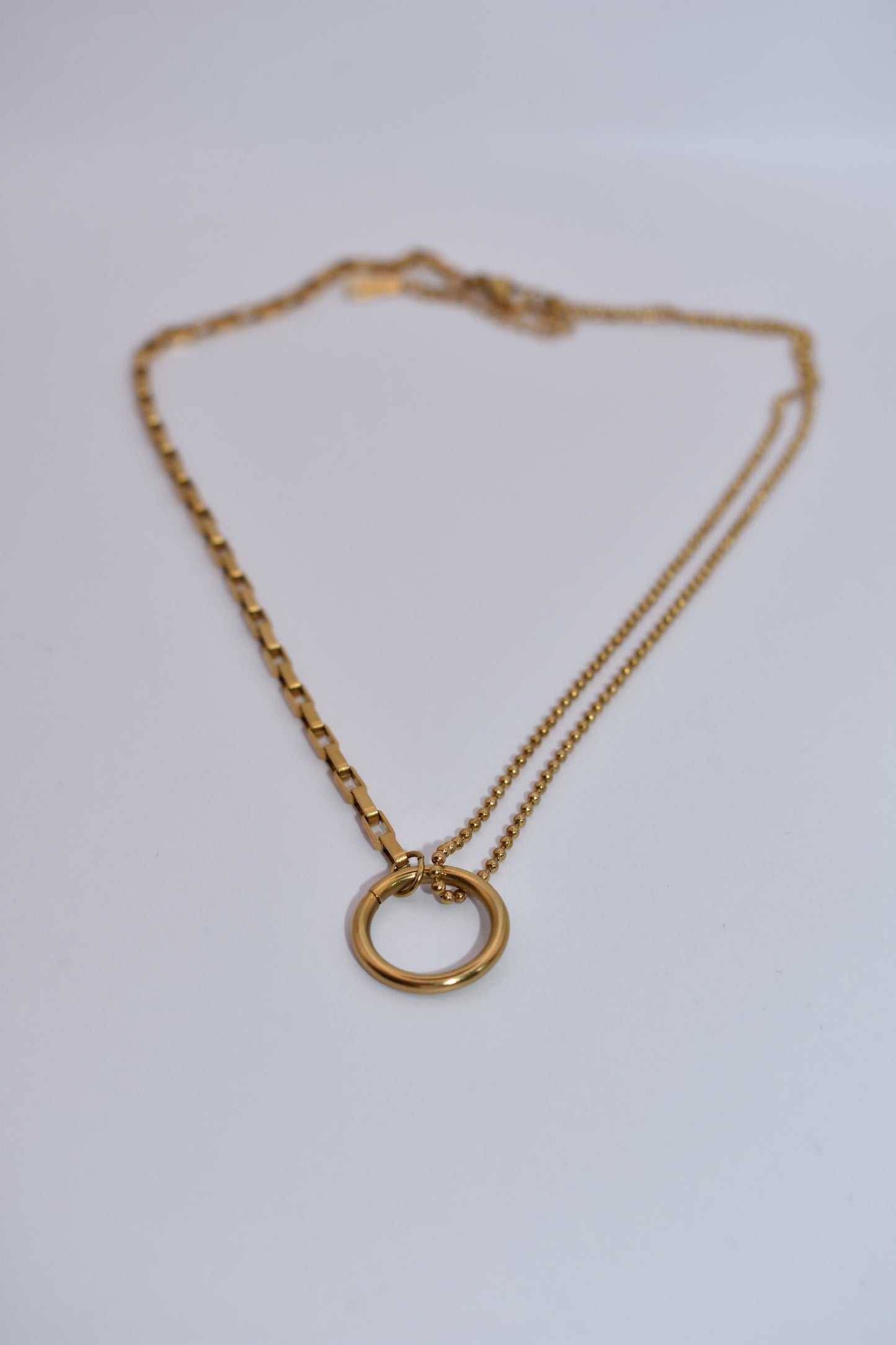 Collar Dual Acero Baño Oro