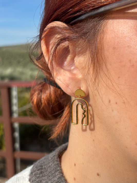 Pendientes AURA plata de ley 925 bañada en oro 18K, joyas duraderas, joyas para regalar