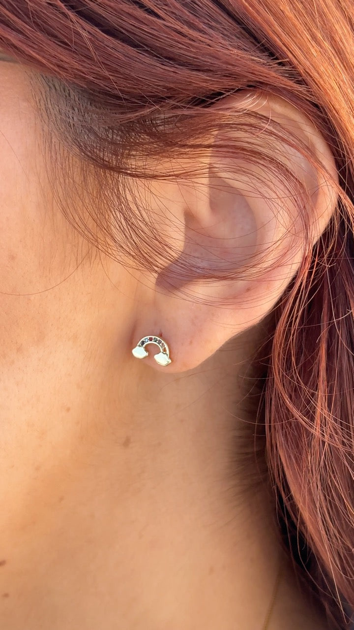 Piercing arcoirs de plata de ley bañado en oro 18k