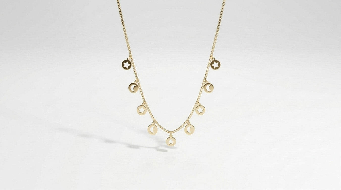 Collar Día y Noche Plata Baño Oro