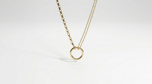 Collar Dual Acero Baño Oro