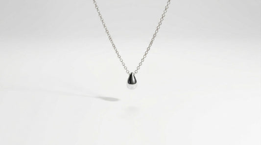 Collar Gota Plateado Acero