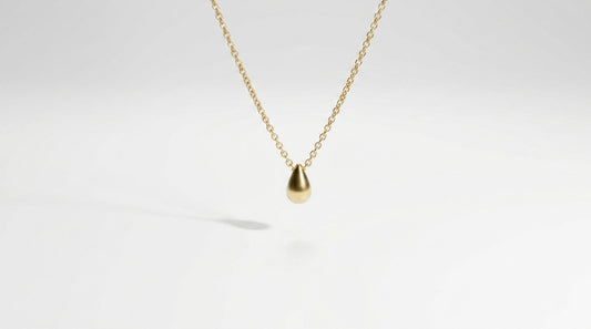 Collar Gota Dorado Acero Baño Oro