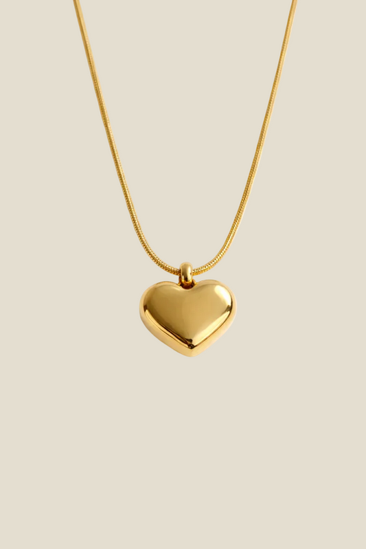 Collar Corazón Eterno Acero Baño Oro