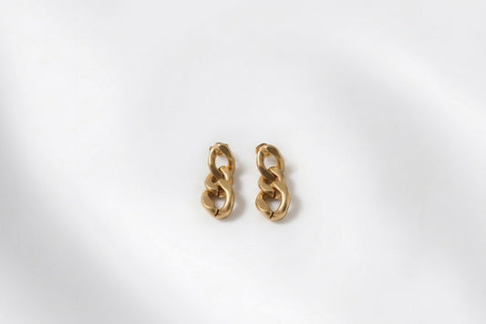 Pendientes Cadena Triple Acero Baño Oro