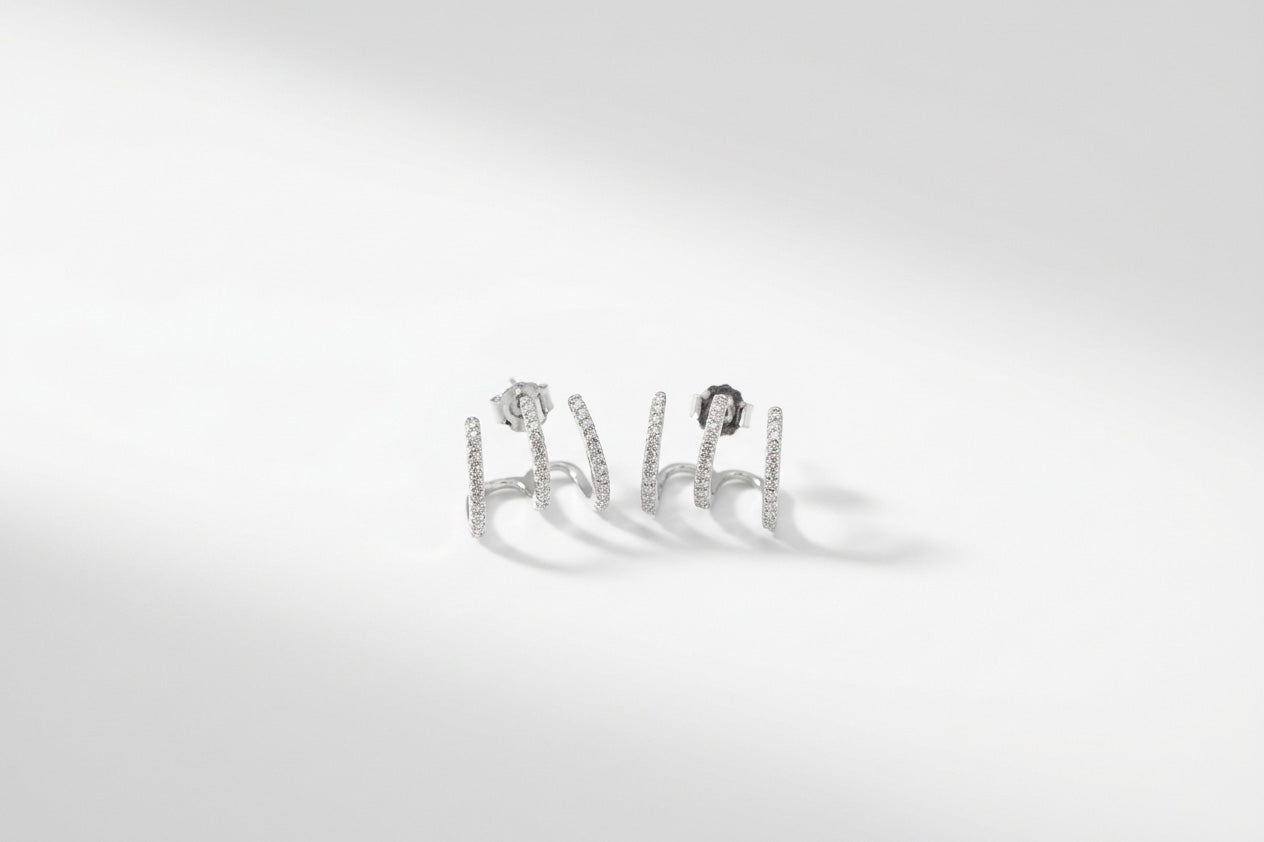 Pendientes Doble Espiral Plata