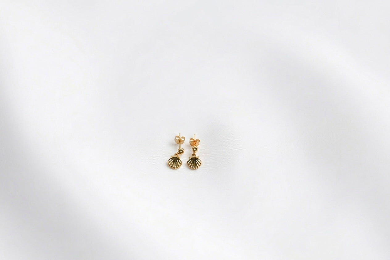 Pendientes Mar Plata Baño Oro
